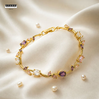 Tulip Bracelet Multicoloured - 24k Gold Plated