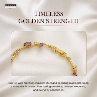 Tulip Bracelet Multicoloured - 24k Gold Plated