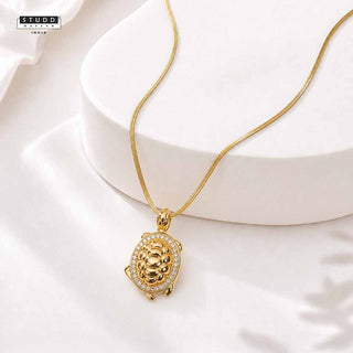 Turtle of Abundance Pendant - 24k Gold Tone Plated [ With Chain ]