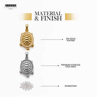 Turtle of Abundance Pendant - 24k Gold Tone Plated [ With Chain ]