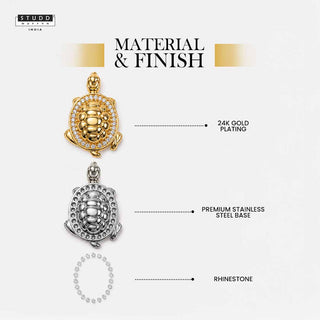 Turtle of Abundance Pendant - 24k Gold Tone Plated [ With Chain ]