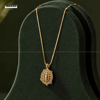 Turtle of Abundance Pendant - 24k Gold Tone Plated [ With Chain ]