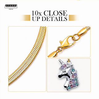 Unicorn Pendant - 24k Gold Plated [ With Chain ]