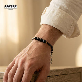 Obsidian Crystal Black Rice Bracelet
