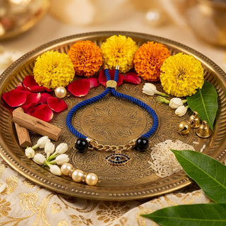 Evil Eye Obsidian Crystal Rakhi