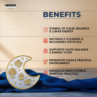 Vastu Shakti Moon Selenite Coaster