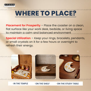 Vastu Shakti Moon Selenite Coaster