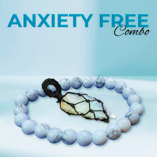 Anxiety Free Combo (Opalite Pendant (without chain) + Howlite Bracelet)