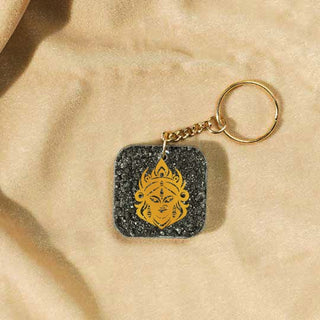 Goddess Durga Pyrite Keyring