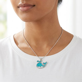 Blue Dolphin Pendant - 24K Gold Tone
