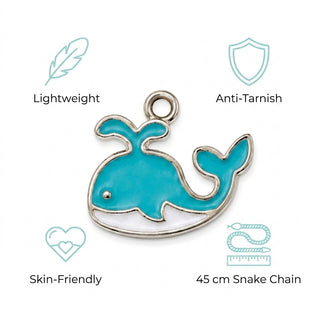 Blue Dolphin Pendant - 24K Gold Tone