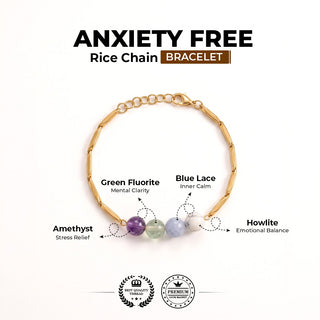 Anxiety Free Rice 24K Gold-Toned Chain Bracelet