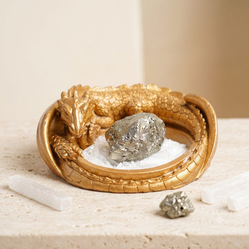 Dragon Treasure Money Bowl — Antique Gold Prosperity Décor