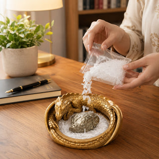 Dragon Treasure Money Bowl — Antique Gold Prosperity Décor