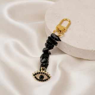 Obsidian Crystal Keychain