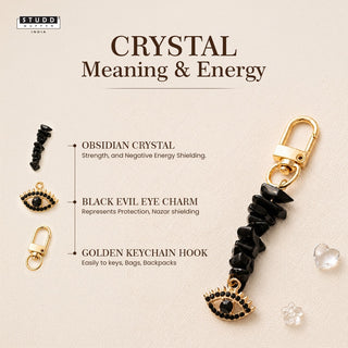 Obsidian Crystal Keychain