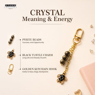 Pyrite Crystal Keychain