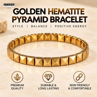 Golden Hematite Pyramid Bracelet
