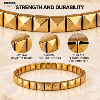 Golden Hematite Pyramid Bracelet