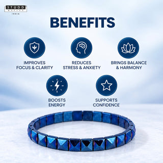 Blue Hematite Pyramid Bracelet