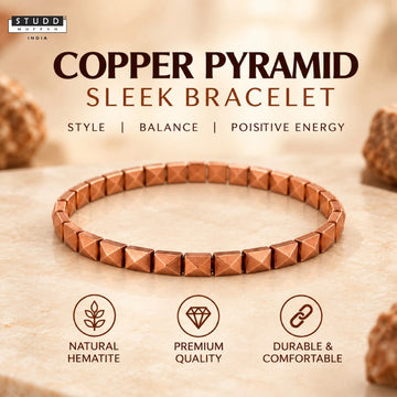 Copper Hematite Pyramid Bracelet