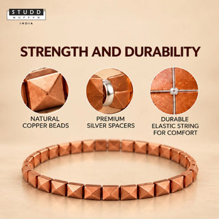 Copper Hematite Pyramid Bracelet