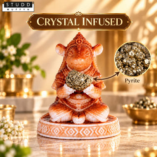 Fortune Dhan Mooshak with Natural Pyrite