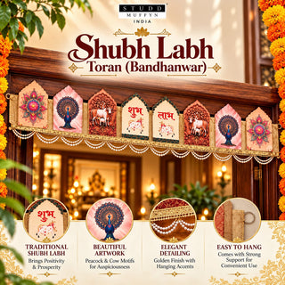 Shubh Labh Toran (Bandhanwar) – Crystal Infused Pyrite & Obsidian
