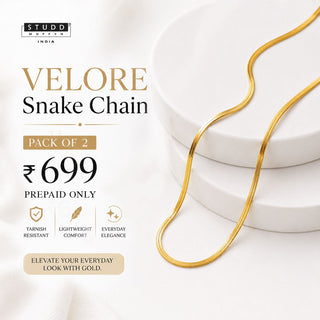 VELORE Snake Chain – 18K Gold Tone Plated [ PACK OF 2 ]