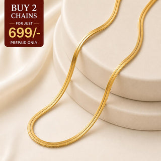 VELORE Snake Chain – 18K Gold Tone Plated [ PACK OF 2 ]