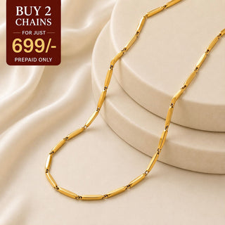 Golden Rice Chain - 24K Gold Tone Plated [ Pack of 2 ]