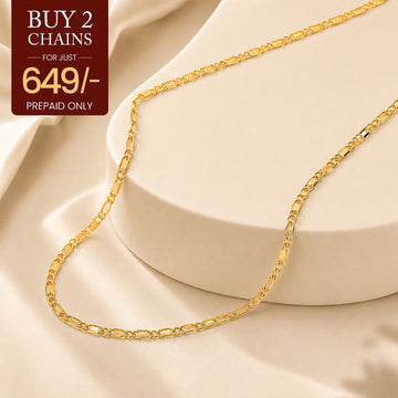 Golden Link Chain - 24K Gold Plated [ Pack of 2 ]