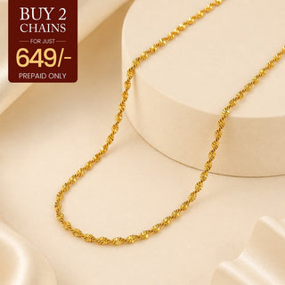 Golden Twisted Chain - 24K Gold Tone Plated