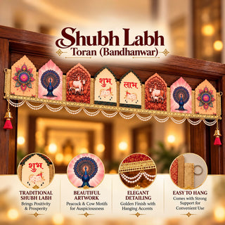 Shubh Labh Toran (Bandhanwar) – Crystal Infused Pyrite & Obsidian