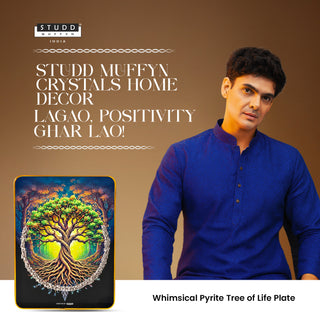 Whimsical Pyrite Tree of Life Plate [ Rectangle Plate ]