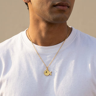 Yellow Fish Pendant - 24K Gold Tone