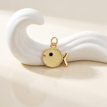Yellow Fish Pendant - 24K Gold Tone