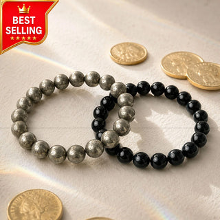Richie Rich Combo (Pyrite bracelet + Black Obsidian Bracelet)