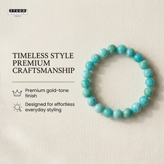 Hemimorphite Bracelet – Natural Blue Crystal Beads