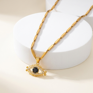 Celestial Eye Pendant on Rice Chain