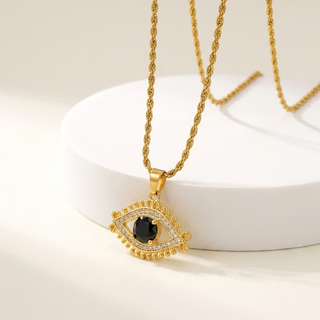 Celestial Eye Pendant on Rope Chain