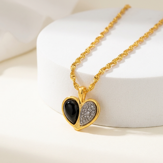 Dual Energy Heart Pendant on Twisted Chain