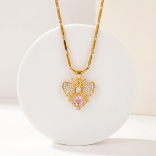 FreeFlow Butterfly Crystal Pendant on Rice Chain