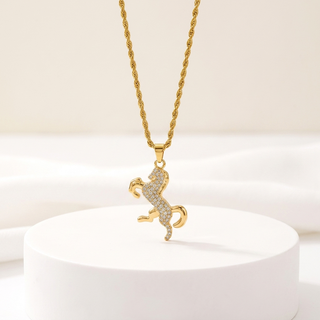 Ride Your Destiny Horse Pendant on Rope Chain 2 mm