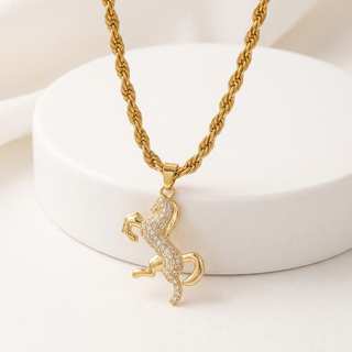 Ride Your Destiny Horse Pendant on Rope Chain 5 mm