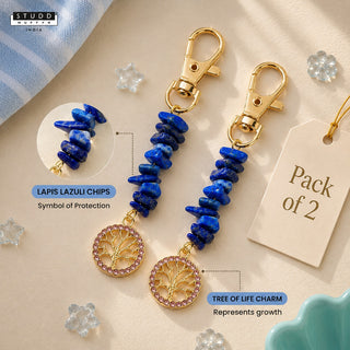 Lapis Lazuli Crystal Keychain