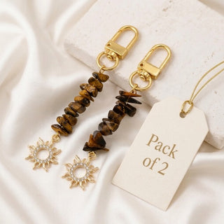 Tiger Eye Crystal Keychain