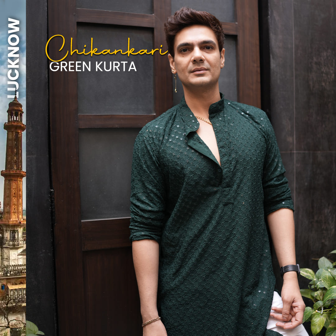 Green Chikankari Kurta – Studd Muffyn