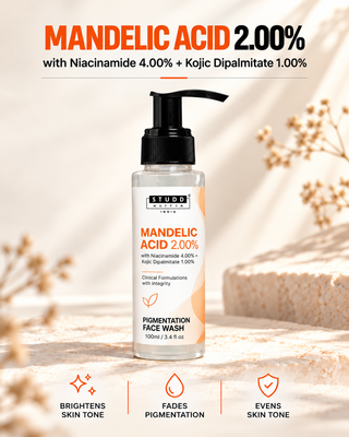Studd Muffyn Mandelic Acid 2% Pigmentation Face Wash 100ml with Niacinamide 4% and Kojic Dipalmitate 1%