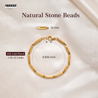 Rice Chain Bracelet - 24k Gold Plated
